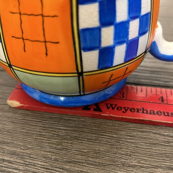 Vintage Royal Trico hand decorated geometric design pitcher Nagoya Japan unique - Picture 14 of 14